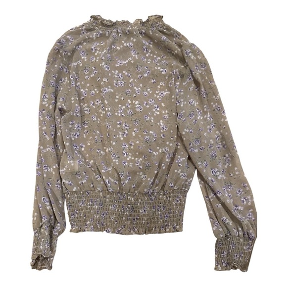 Floral Smocked Blouse - Tan NWT - Picture 4 of 4